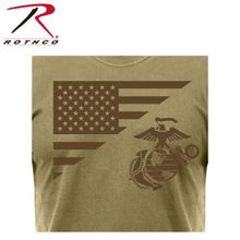 Load image into Gallery viewer, Rothco US Flag / USMC Eagle, Globe, &amp; Anchor T Shirt - Coyote Brown

